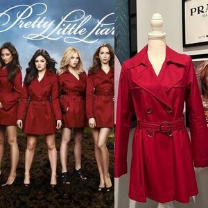ICONIC Pretty Little Liars Via Spiga Red Trench Coat, PLL promo